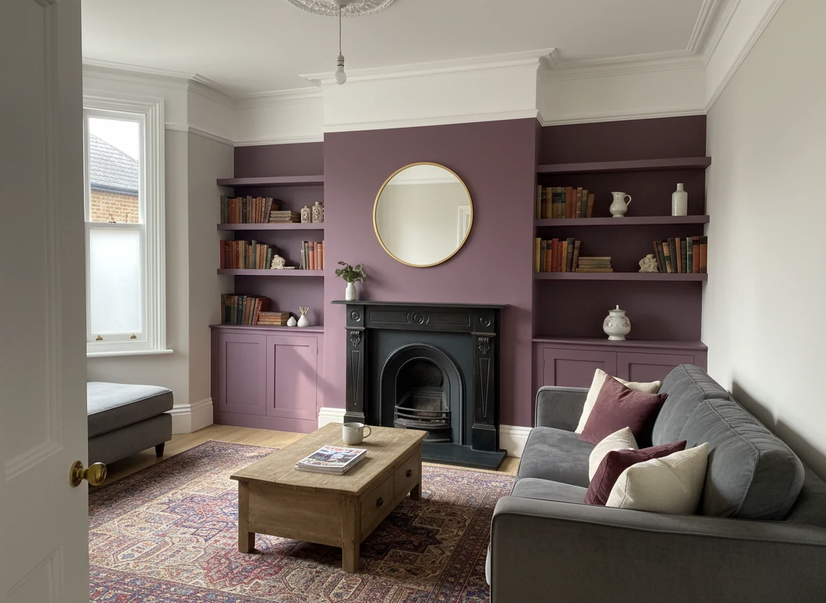 Feature wall painting in Leicester by Leicester Decorators, bold colours for period properties