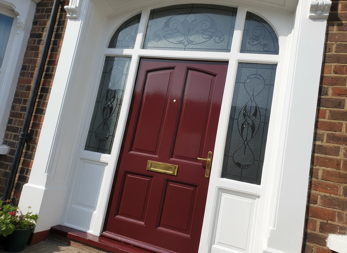 Front door painting in Leicester by Leicester Decorators, period property specialist