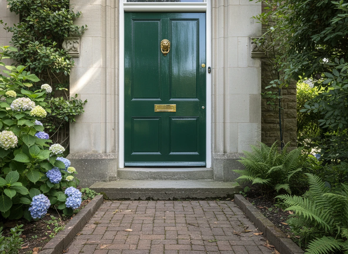 Period timber front door painting in Leicester