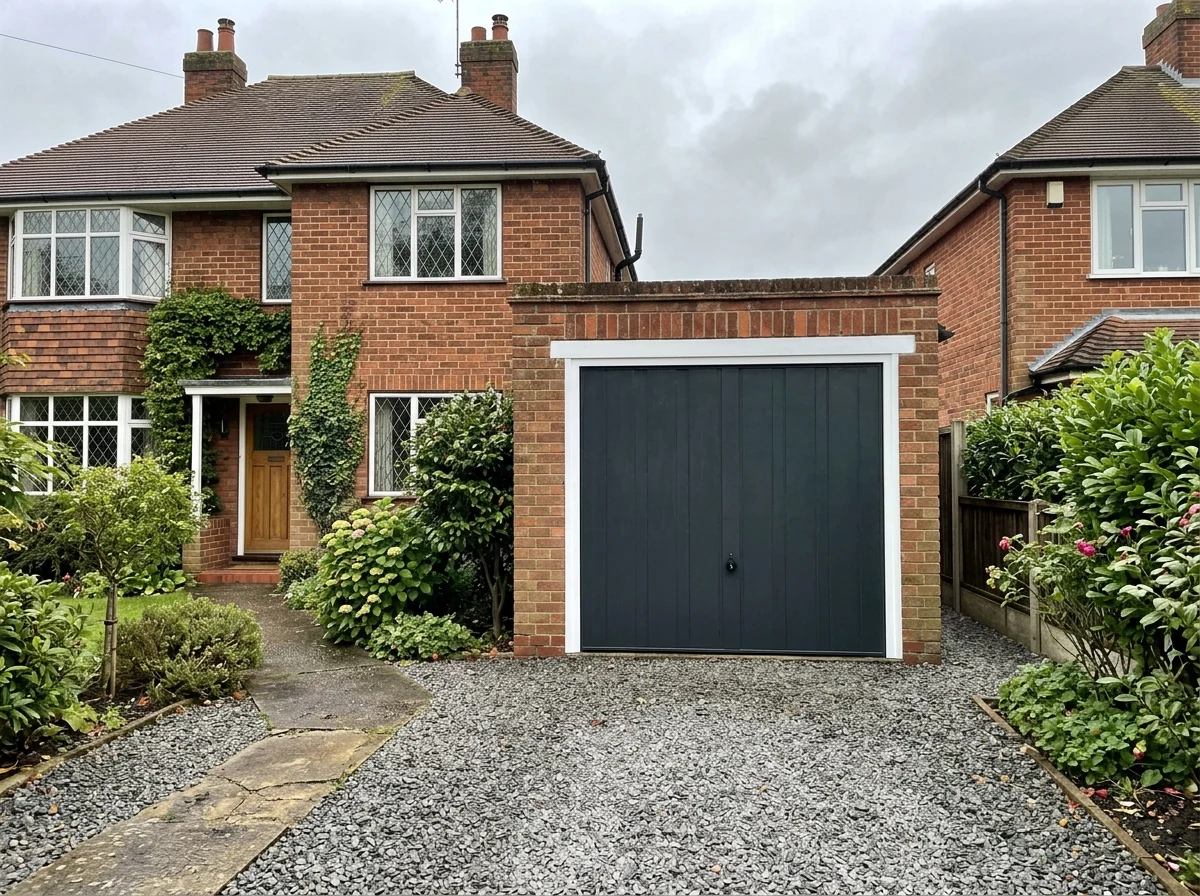 Garage door painting in Leicester by Leicester Decorators