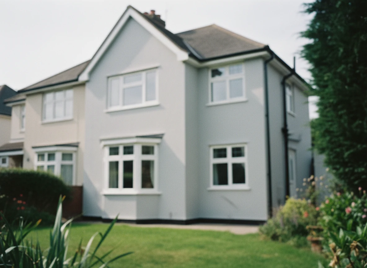 Rendered wall and gable end painting in Leicester