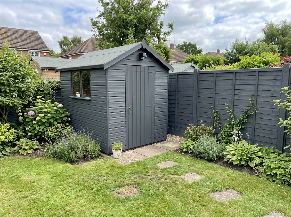 Timber shed staining and painting in Leicester